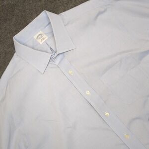 Brooks Brothers Slim Fit Non Iron All Cotton Light Blue Dress Shirt Size 17.5 36